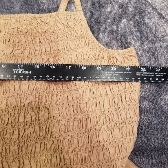 Old Navy Women's Mocha Brown Smocked Cut‎ Out Back Sun Dress Size 4X - Picture 2 of 8